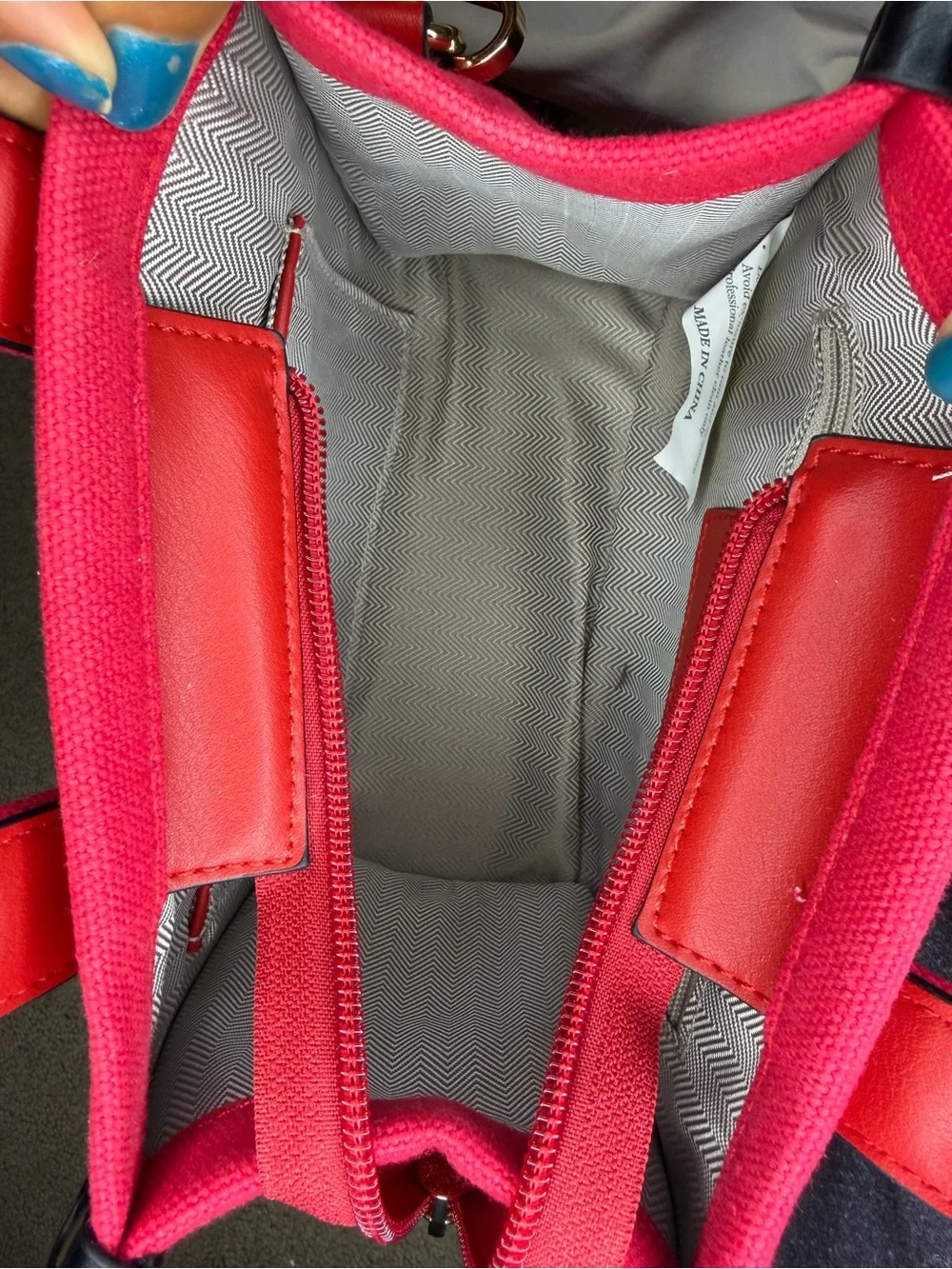 Red Canvas 'THE TOTEBAG' Structured Crossbody Tote